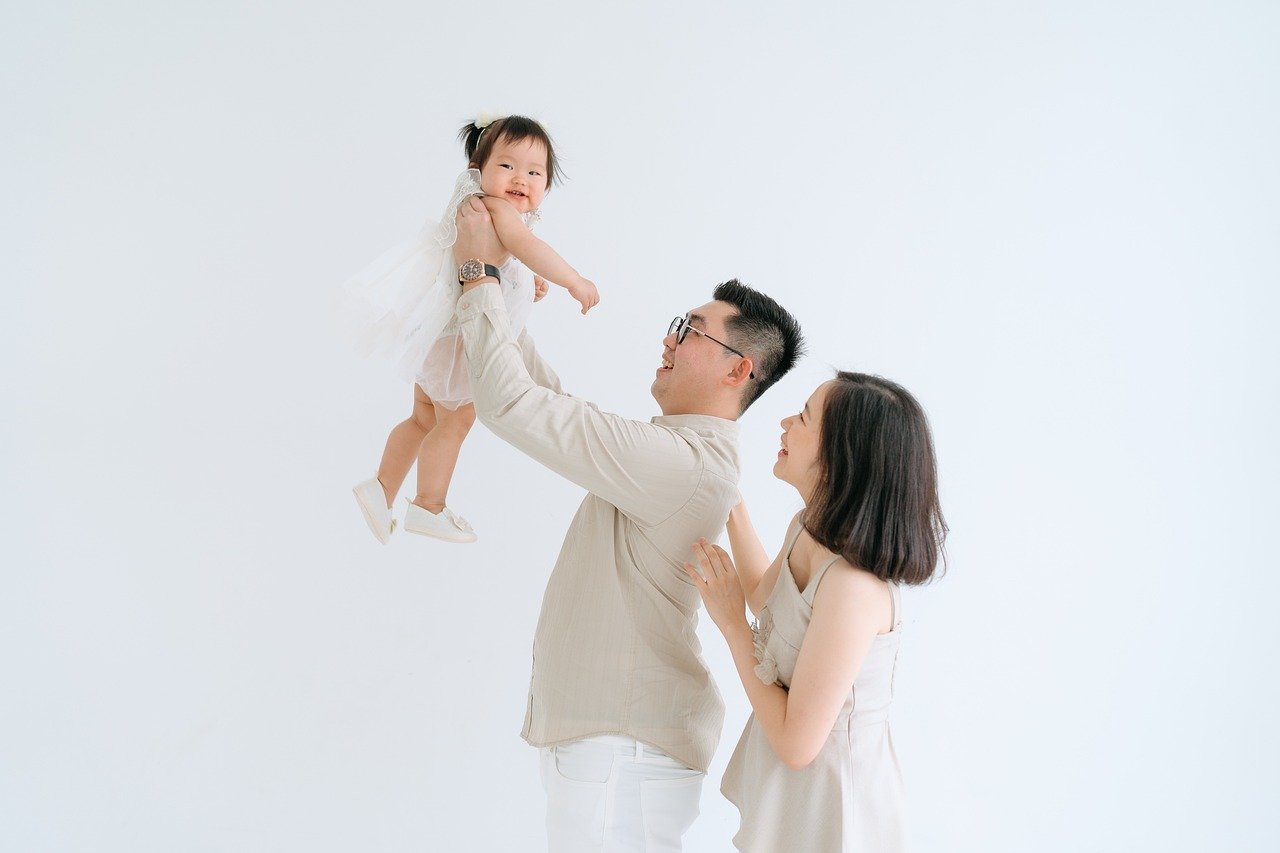 家庭, 父母, 婴儿, 父亲, 妈妈, 育儿, 爱, 女儿, 童年, 幸福